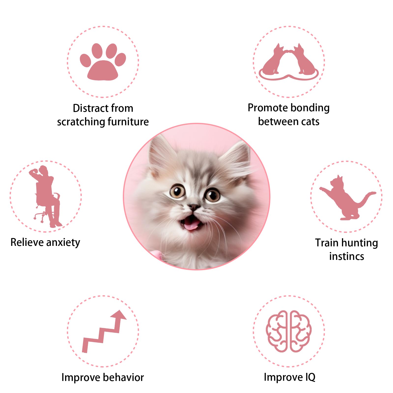 Kalamanda cat collar toy bendable wand allows flexible angles for chasing