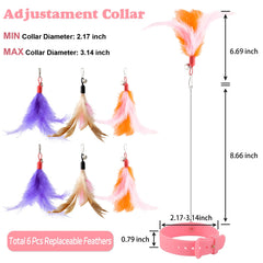 Kalamanda cat collar toy replacement feathers for long-lasting play and movement