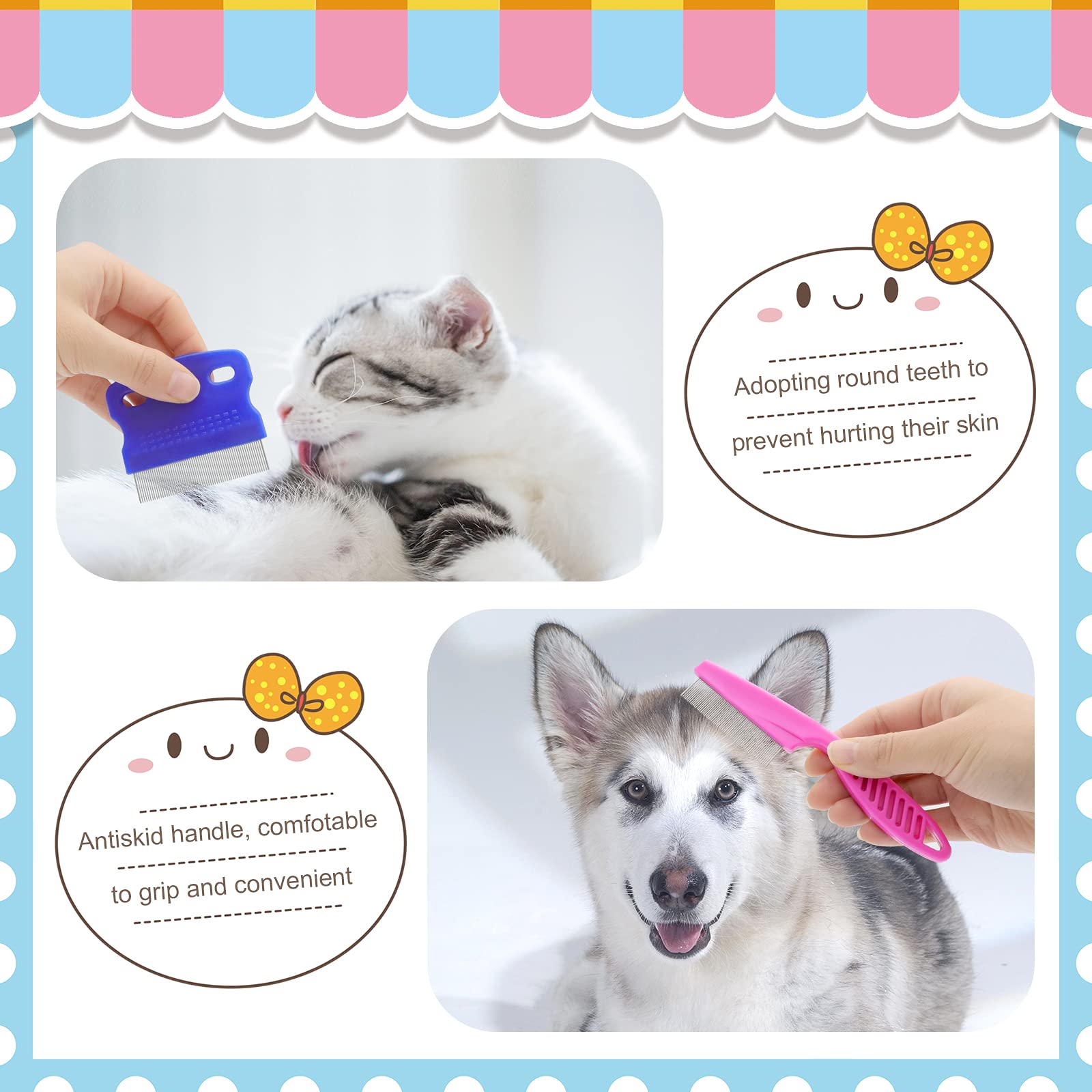KALAMANDA pet hair removal comb removes loose fur during shed