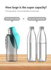 Kalimdor Dog Water Bottle big trough pink, supports comfortable sipping during walks and hikes.