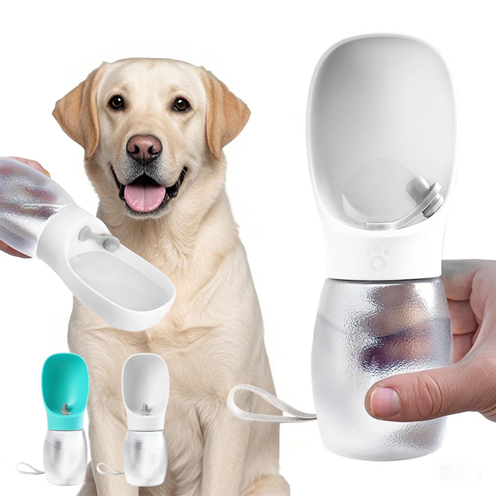Kalimdor Dog Water Bottle with big trough for easy hiking sips