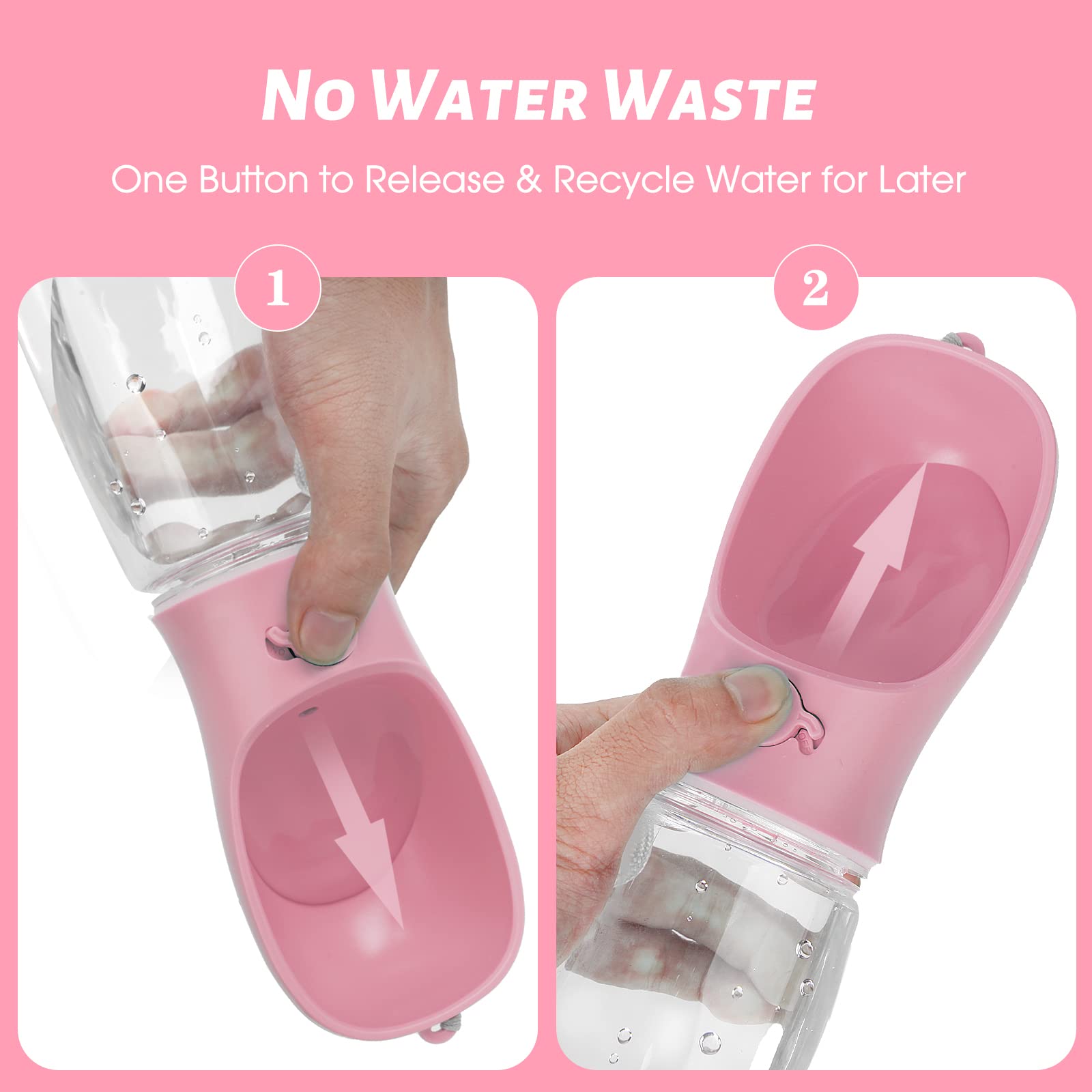 Kalimdor dog water bottle leak-proof seal prevents spills during travel