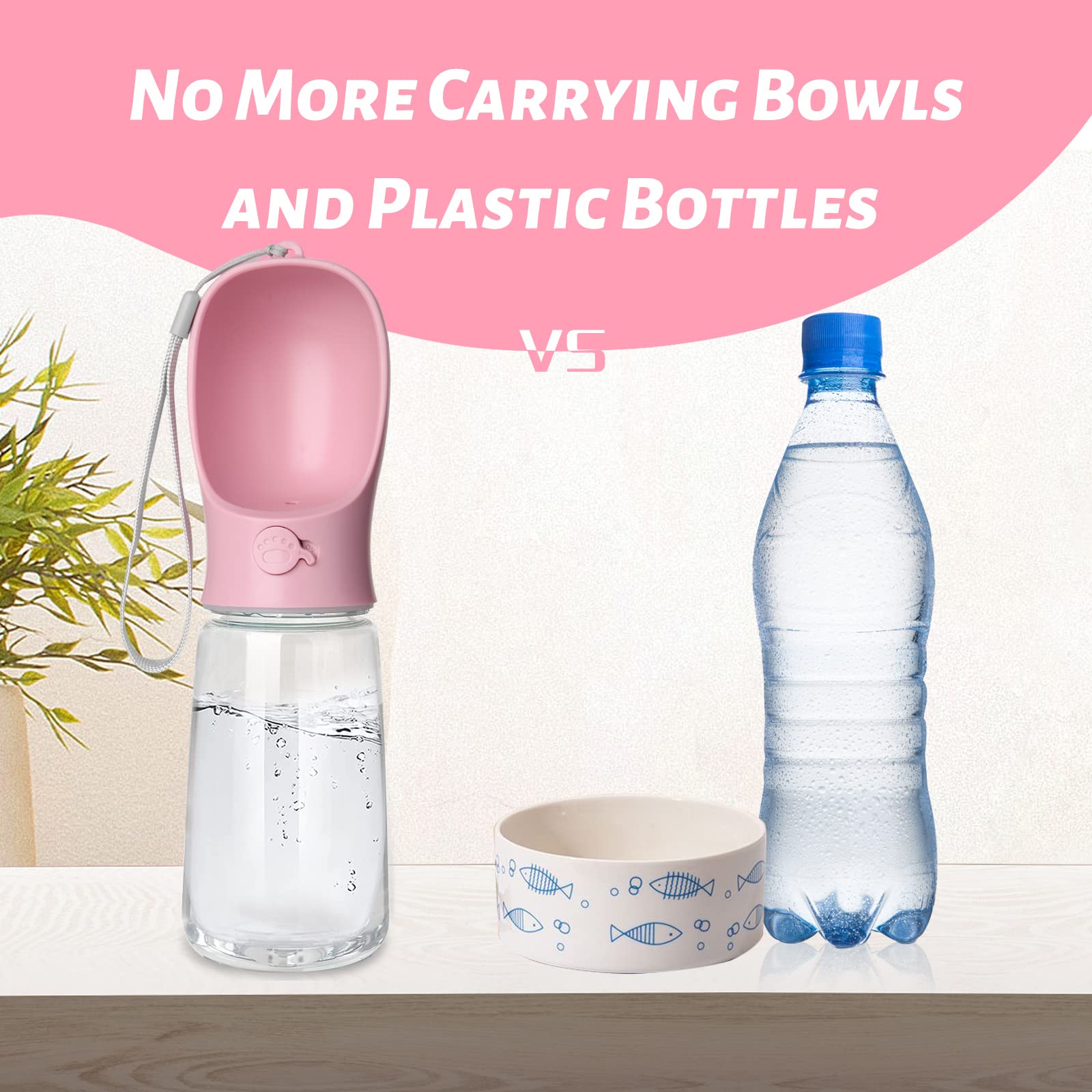 Kalimdor dog water bottle one-key operation for simple one-handed use