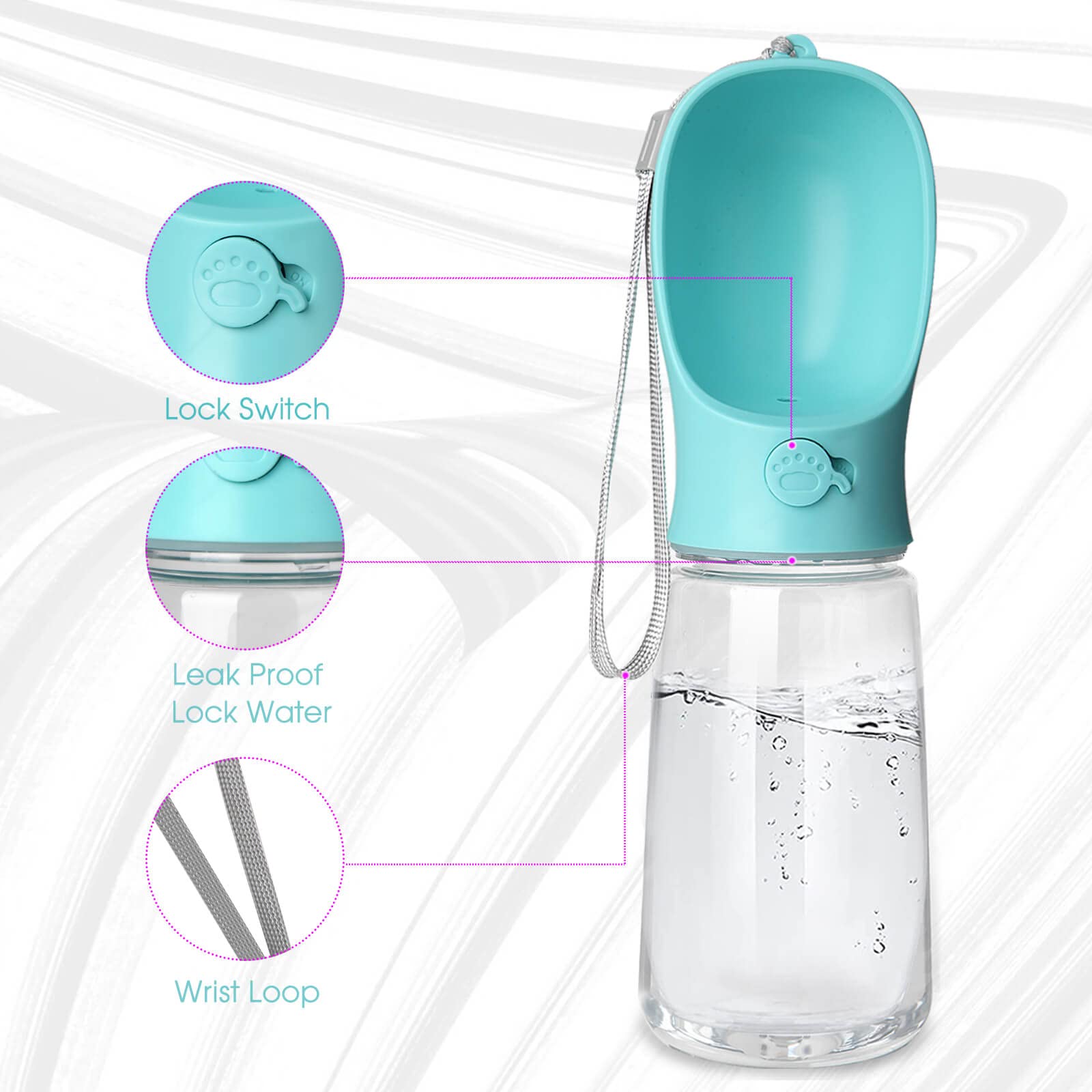 Kalimdor silicone seal keeps water secure and spill-free.