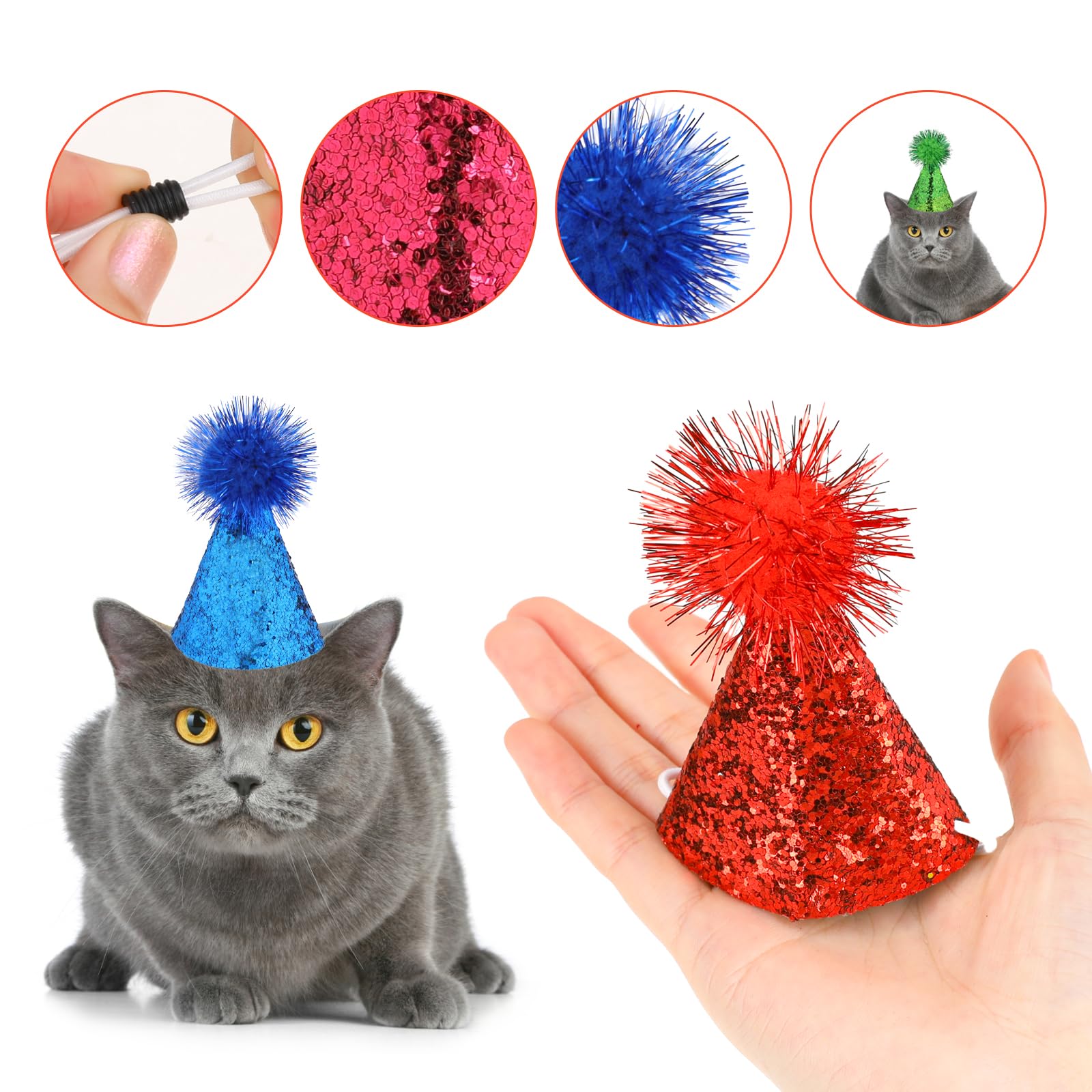 Kalione dog party hat with pom pom detail for stylish celebrations