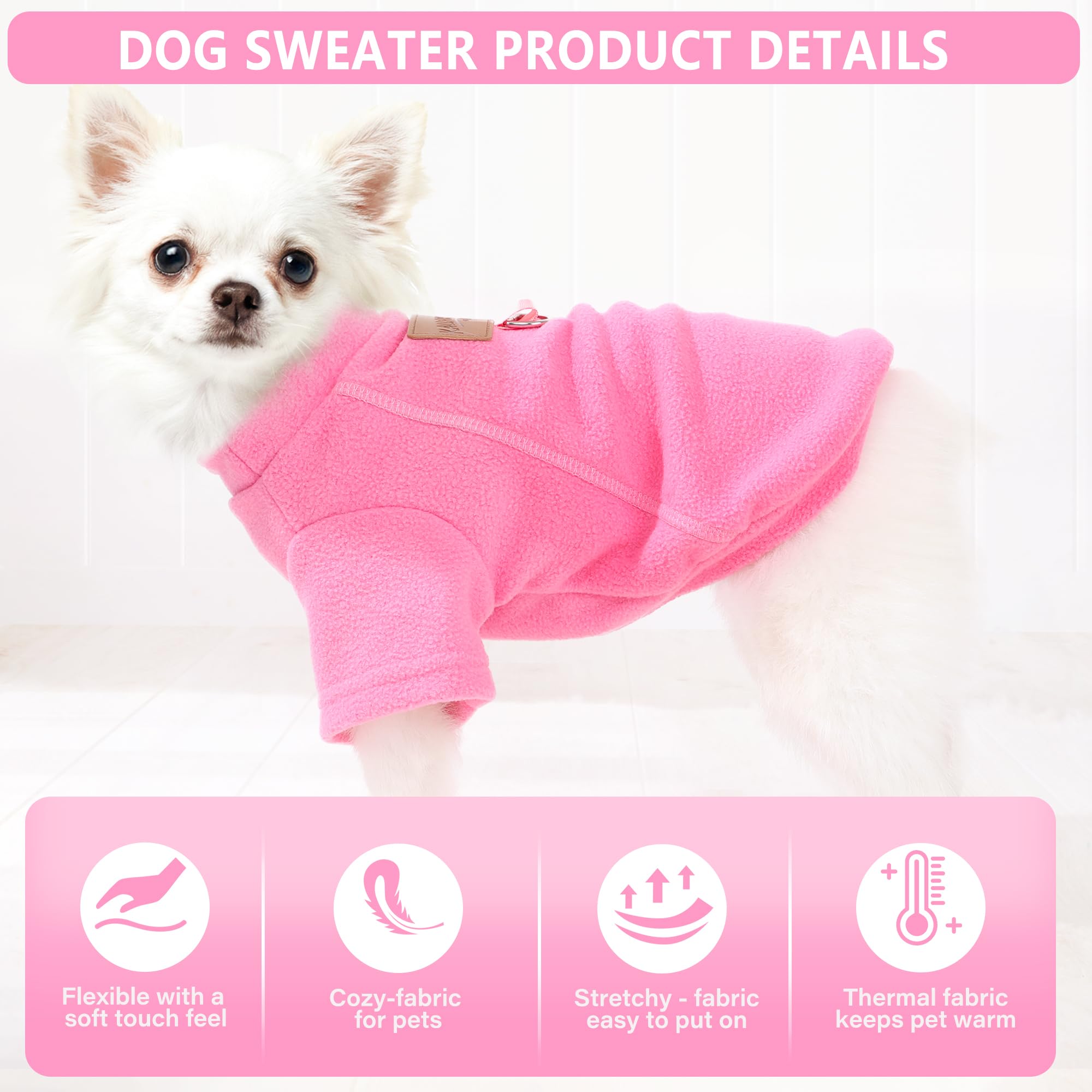 Kallfir's cutie small-dog sweater set for indoor warming and outdoor outings.