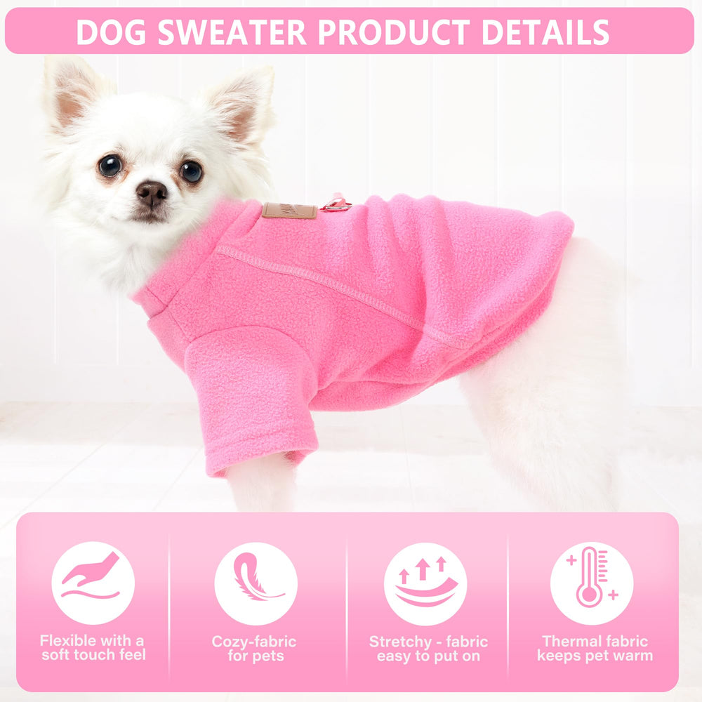 Kallfir's cutie small-dog sweater set for indoor warming and outdoor outings.