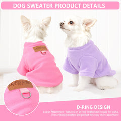 Kallfir's cutie soft fleece dog sweater keeps pets snug during chilly walks.