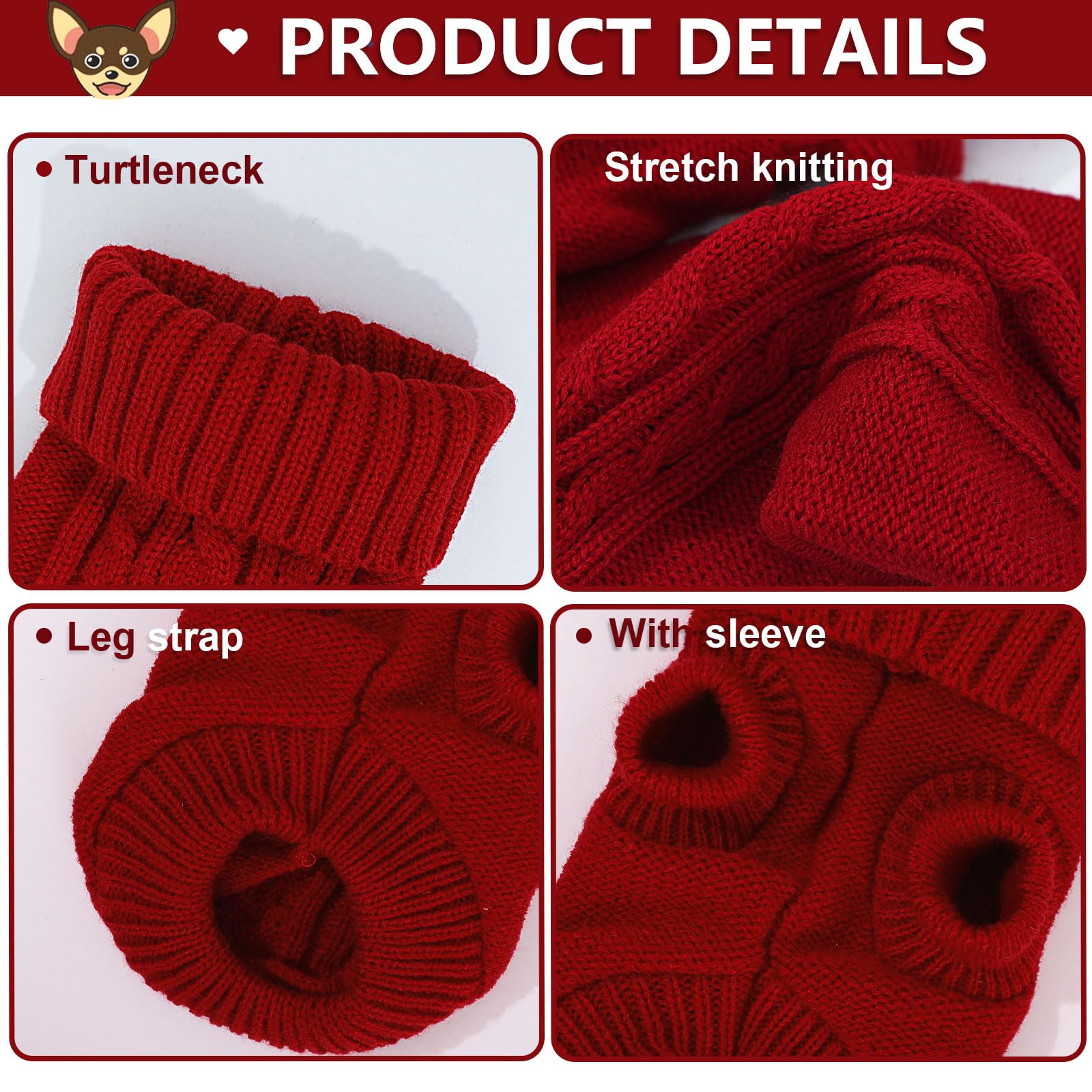 Kallfir's cutie turtleneck pullover keeps pets comfortable in winter.