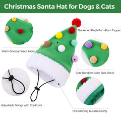 KAMA BRIDAL dog Santa hat sherpa trim adds cozy warmth for holidays