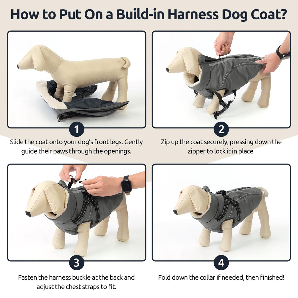KAMA BRIDAL neck area with sherpa fleece warmth on dog coat
