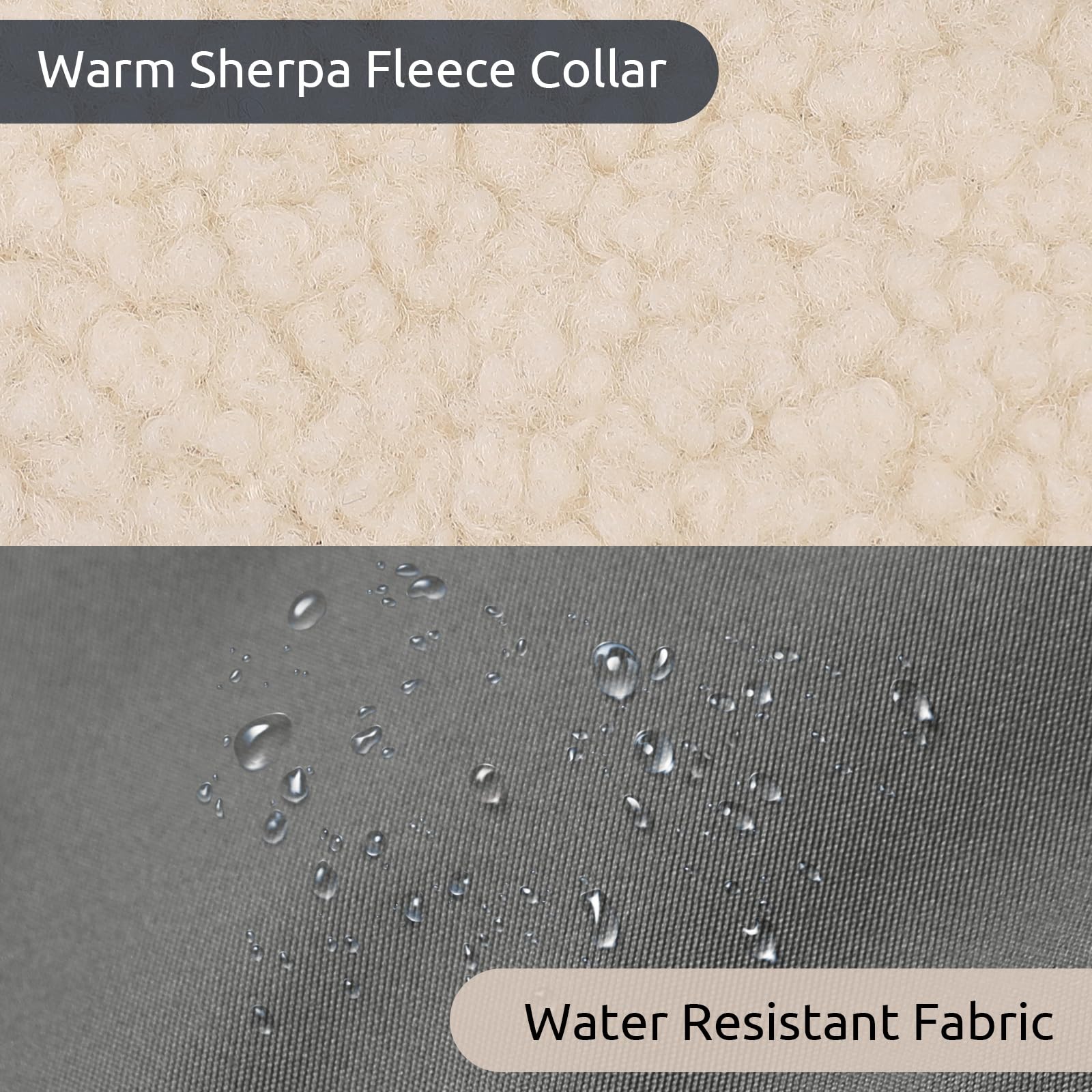 KAMA BRIDAL dog winter coat closeup of plush lining and warmth