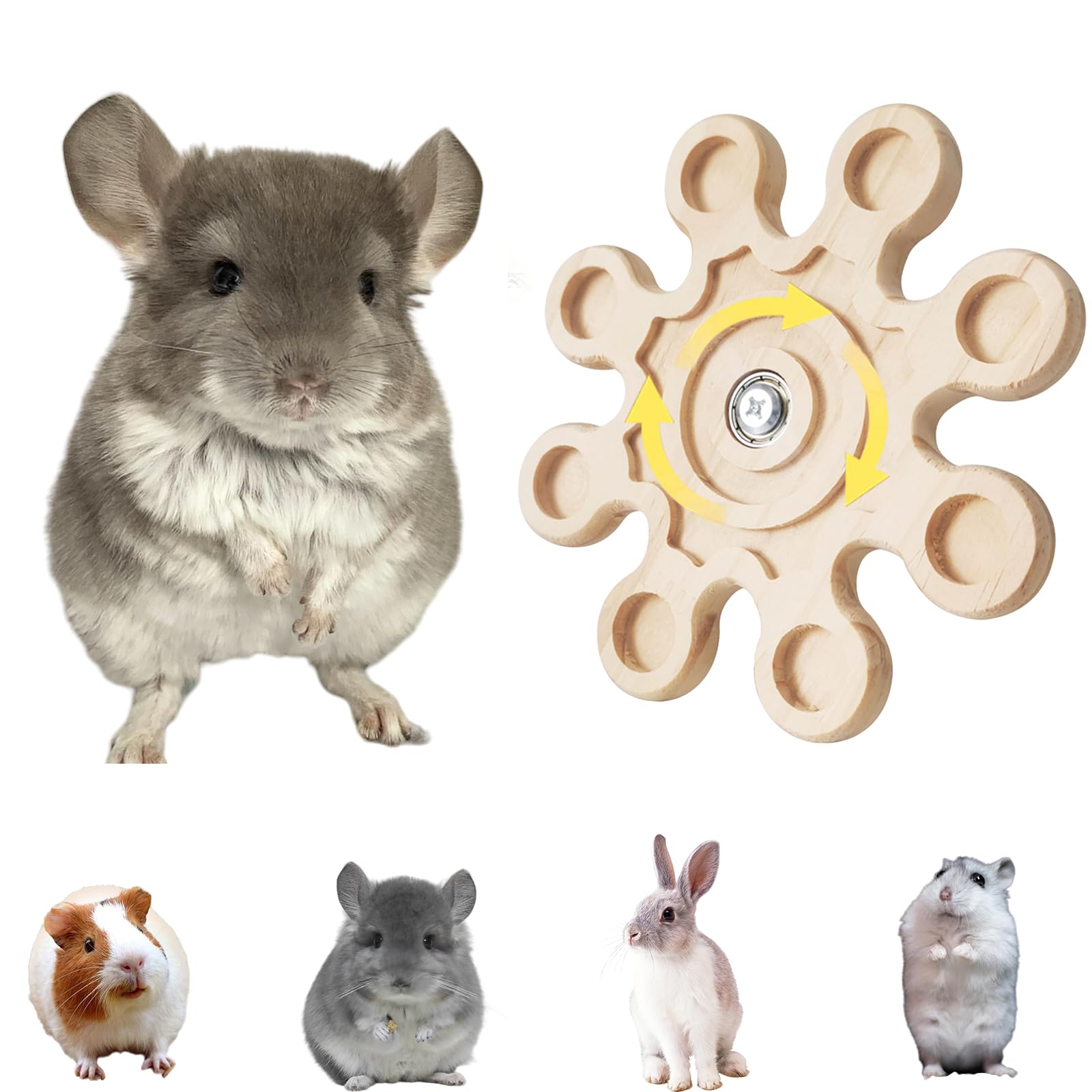 KAMIXICD chinchilla-chew-toy-wood-rotation promotes natural gnawing and active play.