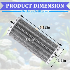 Kamrexi activated-carbon cartridge inside; helps improve water clarity and odor control.