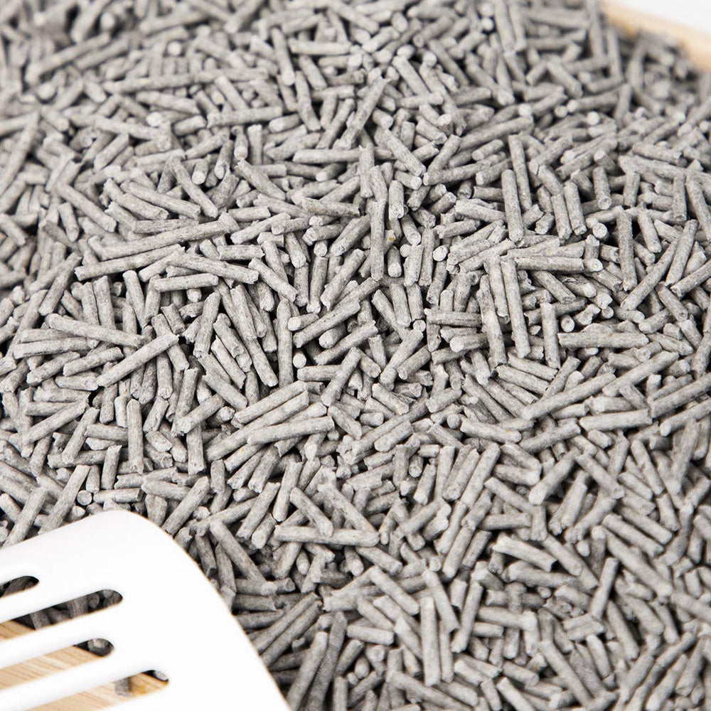 Kamys Zoo I AM TOFU dust-free texture close-up showing eco-friendly pellets.