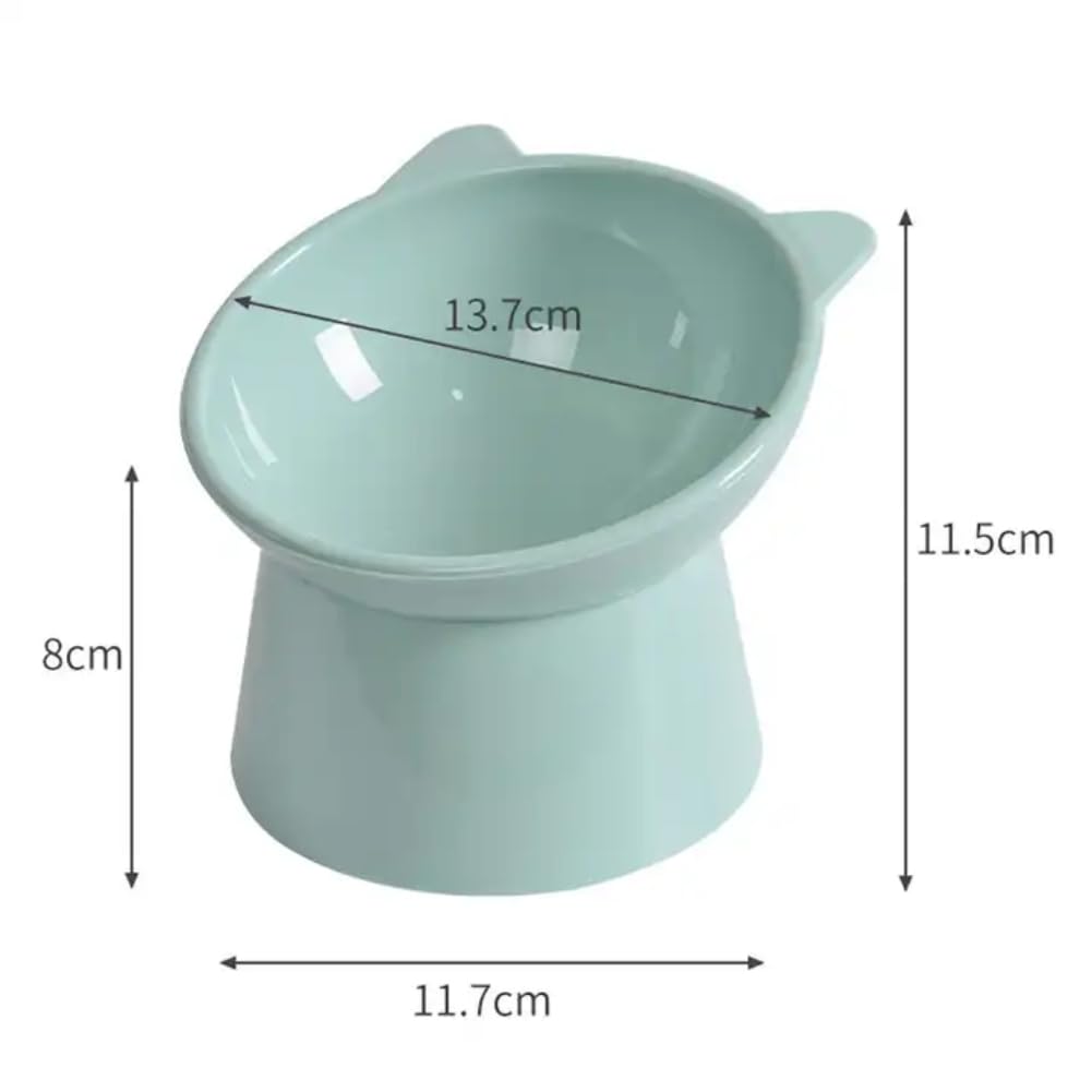 Kangnuoxue elevated cat bowls with pink stand, front view suited for easy meals