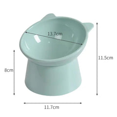 Kangnuoxue elevated cat bowls with pink stand, front view suited for easy meals