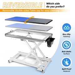 KANIS dog grooming table wheels and base demonstrate smooth mobility and leveling support.