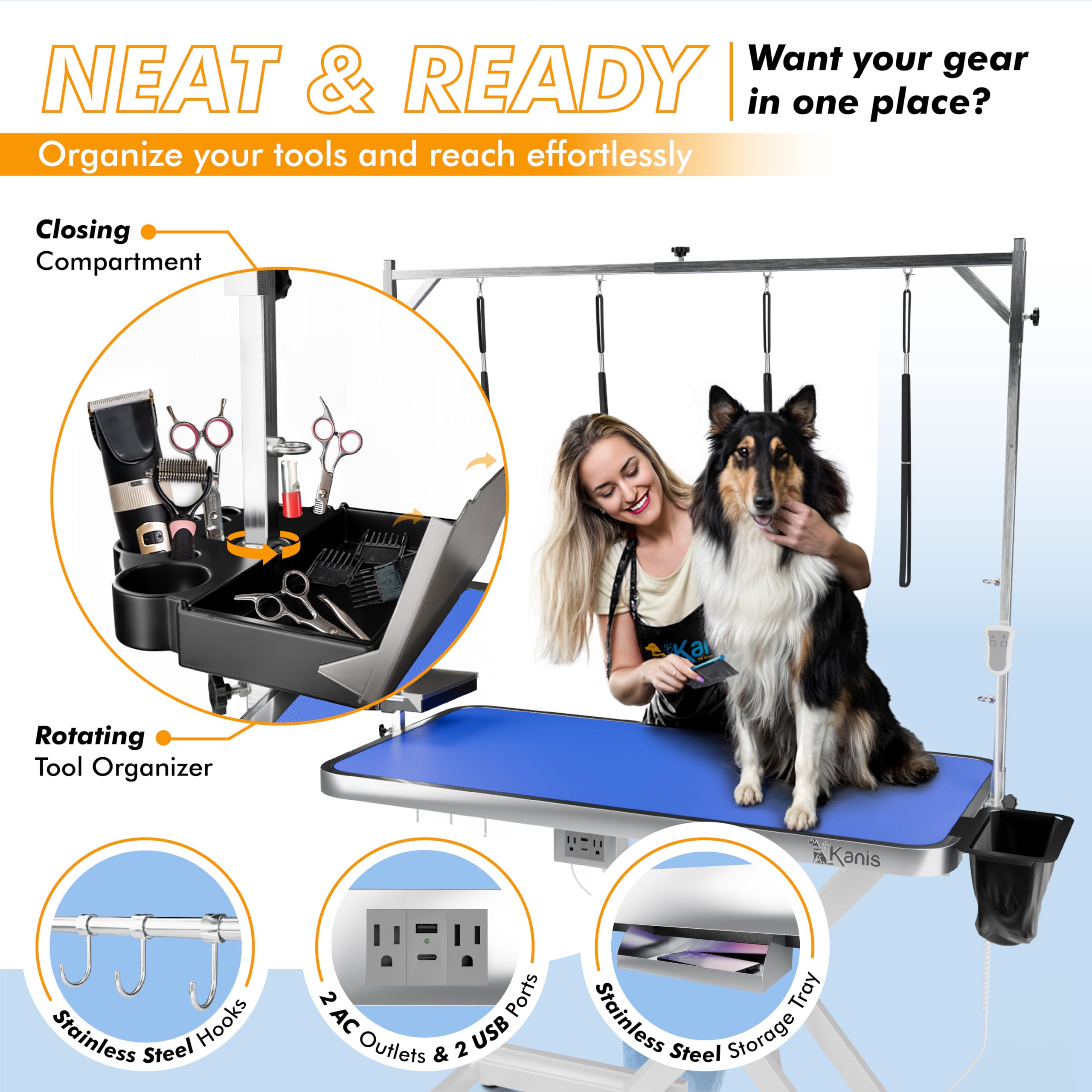 KANIS plug-and-play setup demonstrates quick readiness for professional or home grooming.