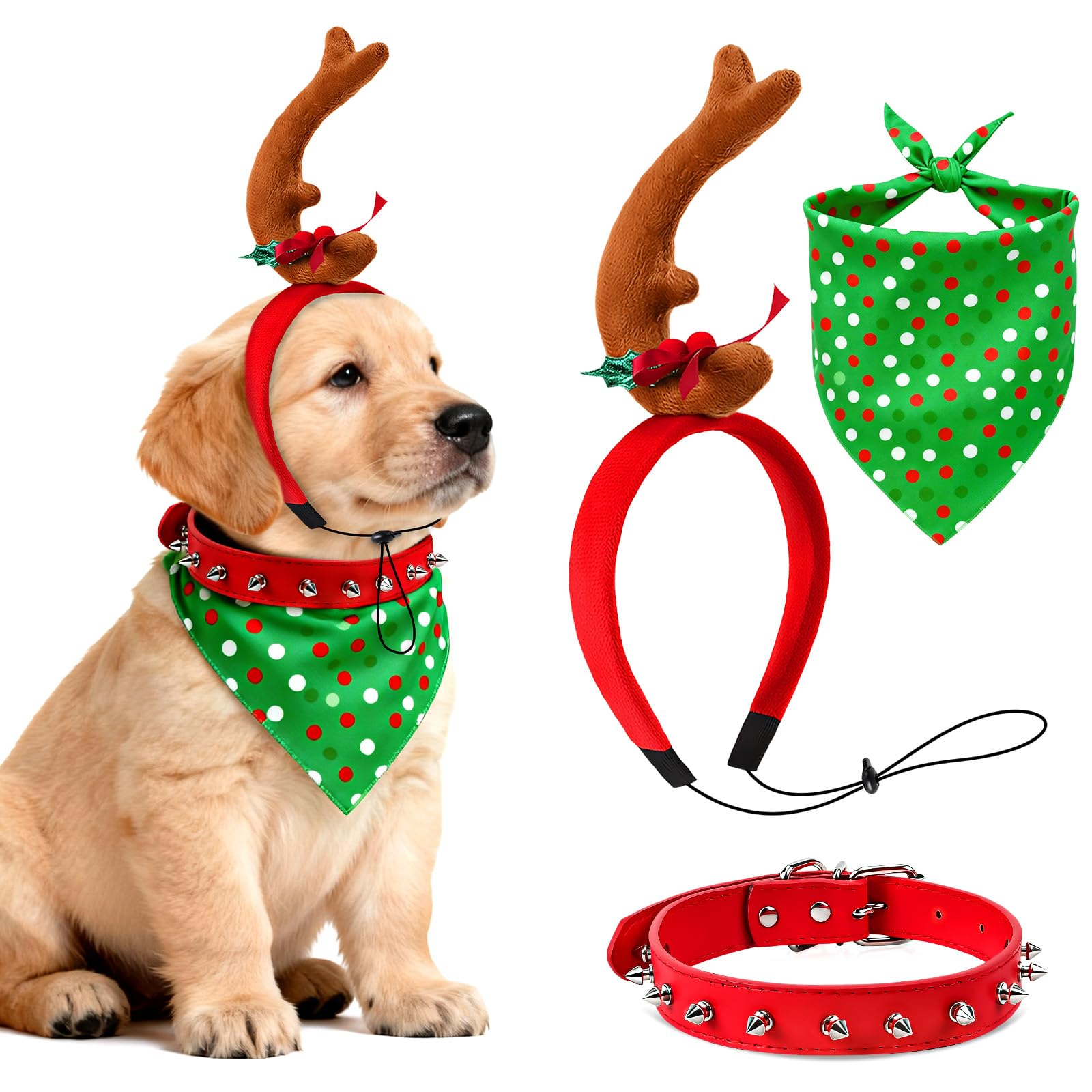 Kanmeii dog antlers headband for festive photos and family moments.