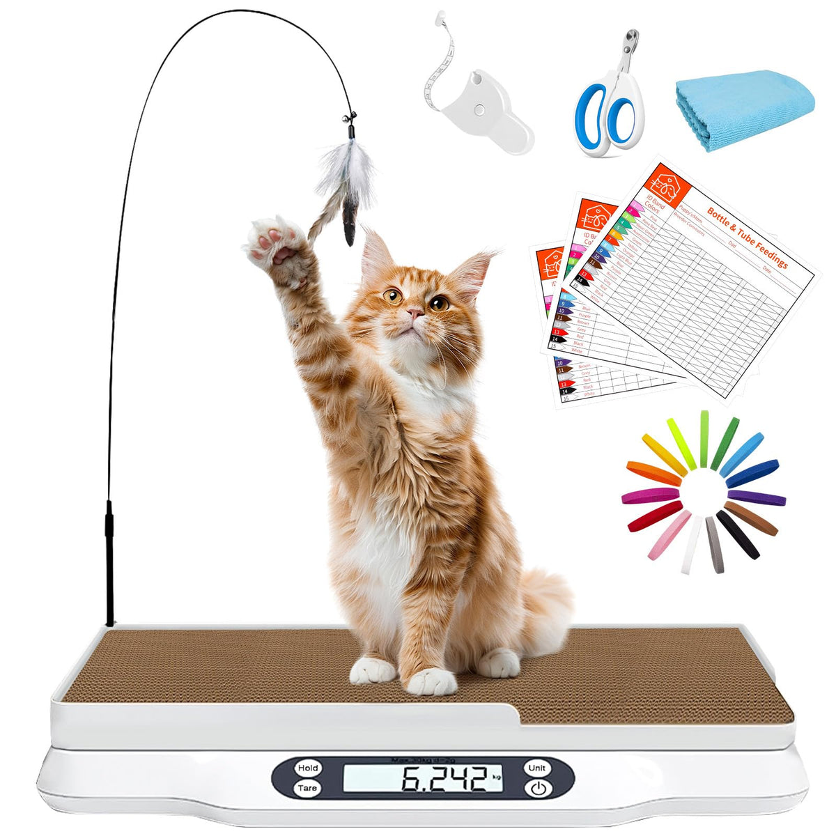 Kanmeii multifunctional pet scale with LCD display enables precise kitten and puppy weight tracking