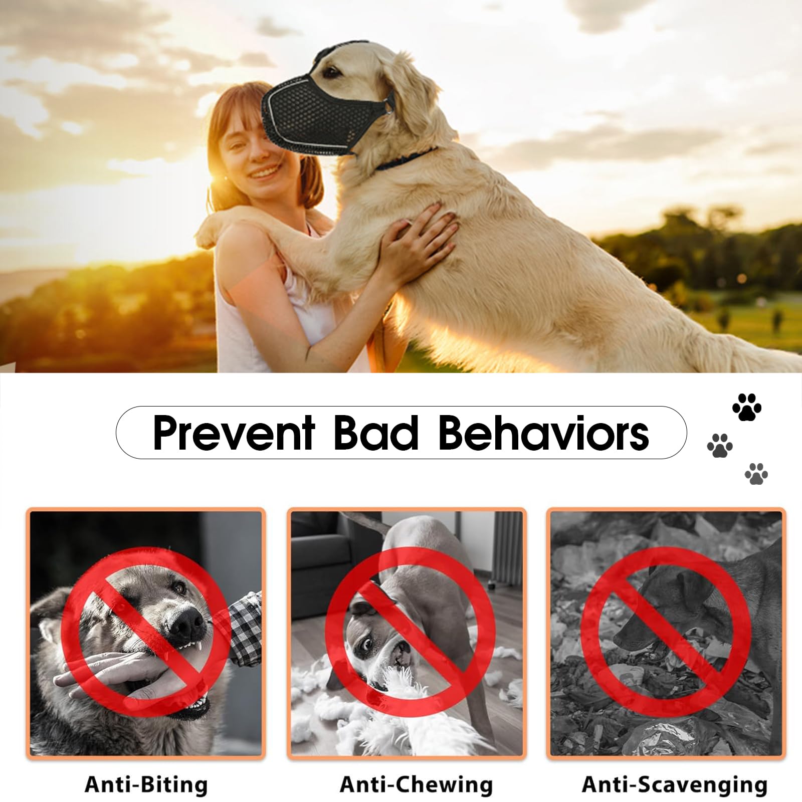 Kanuoc dog muzzle allows panting and drinking during outdoor time