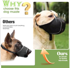 Kanuoc dog muzzle features reflective mesh for better visibility