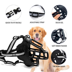Kanuoc dog muzzle soft rubber nose area reduces rubbing for gentle contact.