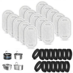 Kapawze 15+15 pack filters for cat fountains keeps water fresh for pets