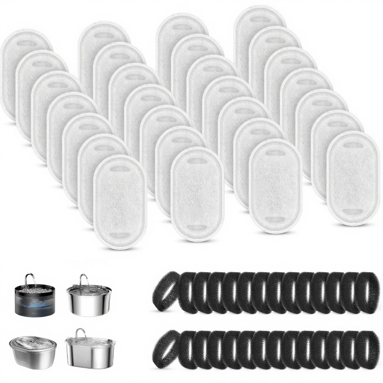 Kapawze 28+28 pack cat fountain filters box for fresh water