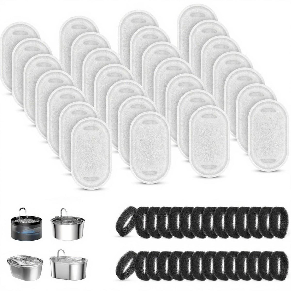 Kapawze 28+28 pack cat fountain filters box for fresh water