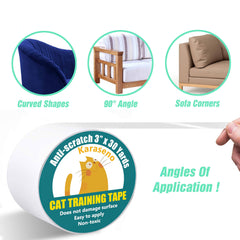 Karaseno furniture scratch-deterrent tape reduces claw marks on tables and chairs.