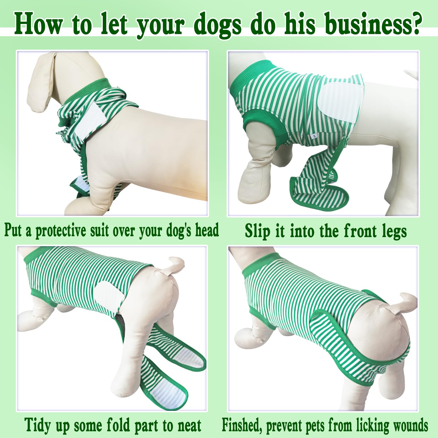 KAROKU dog recovery suit row buttons enable easy on-off