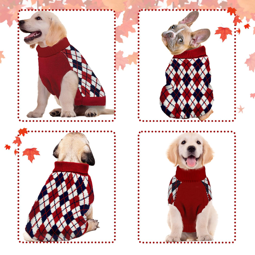 KAROKU holiday-design red sweater for Christmas photos and celebrations.
