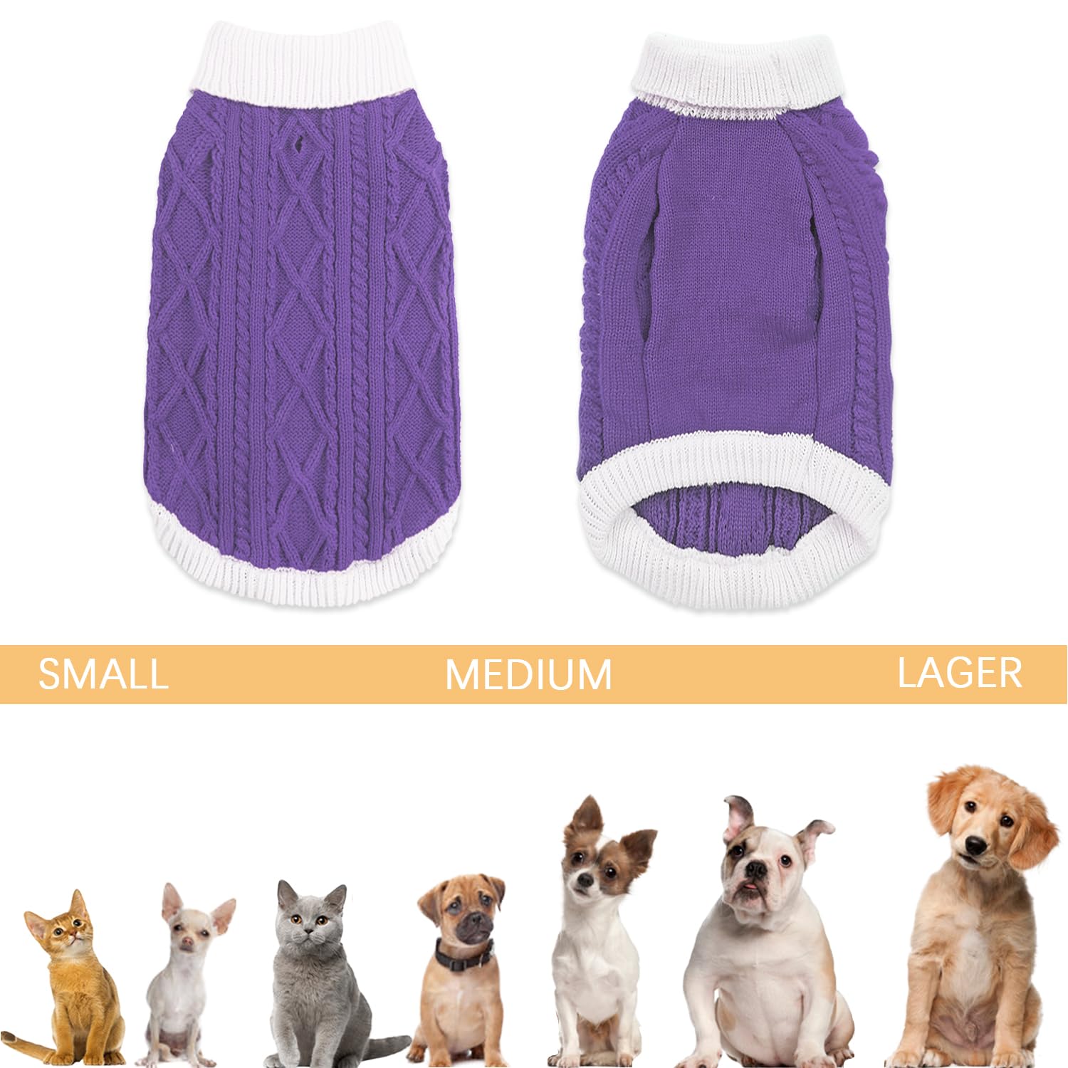 KAROKU small dog sweater machine-wash care view suggests easy cleaning.