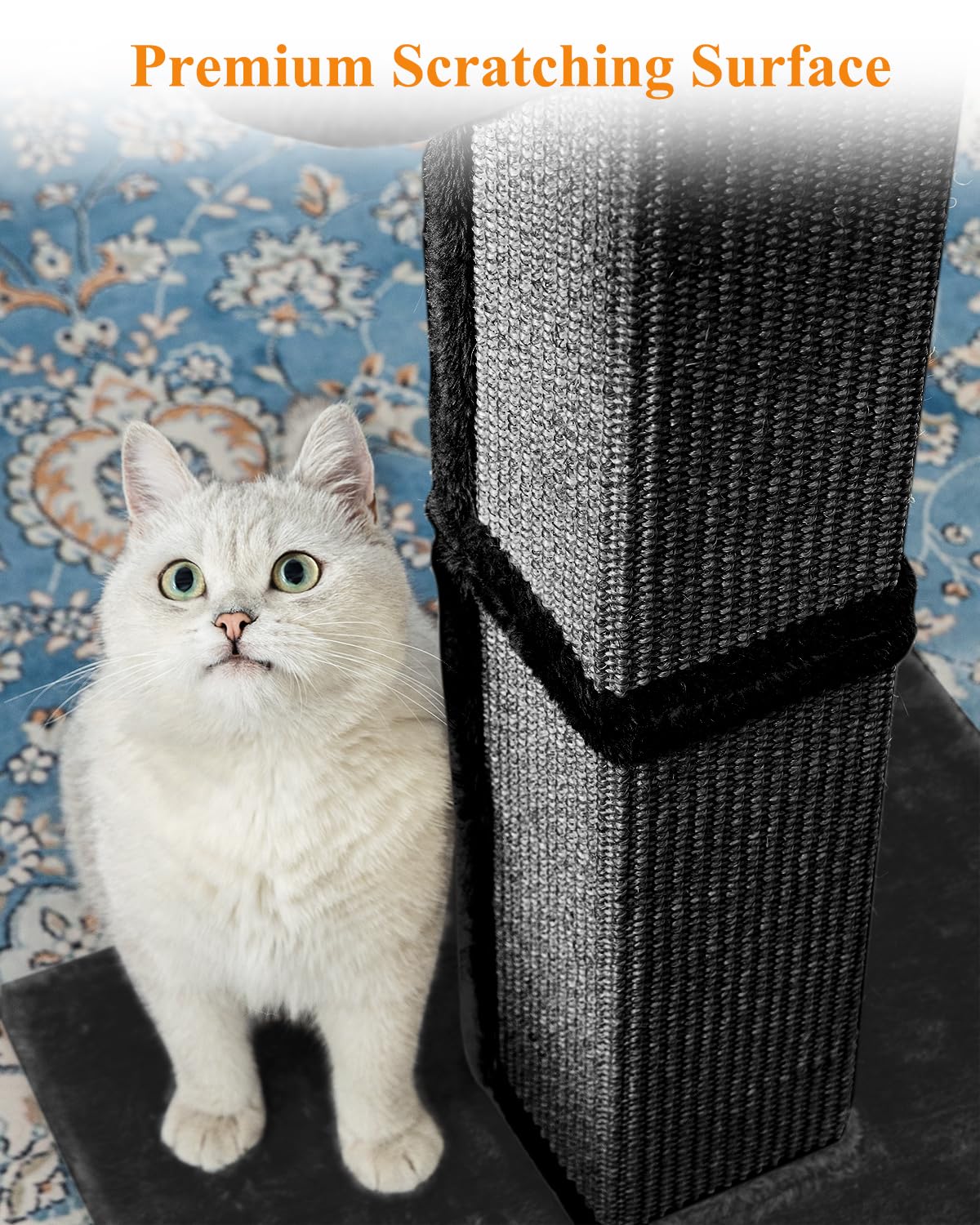 Karolpar 32inch cat scratching post bed with removable cover for easy cleaning