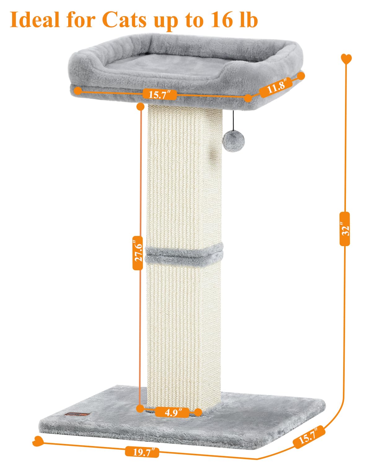 Karolpar light grey finish blends with decor while offering vertical cat space