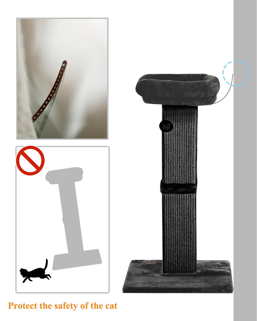 Karolpar 32inch cat scratching post removable cover for quick washing