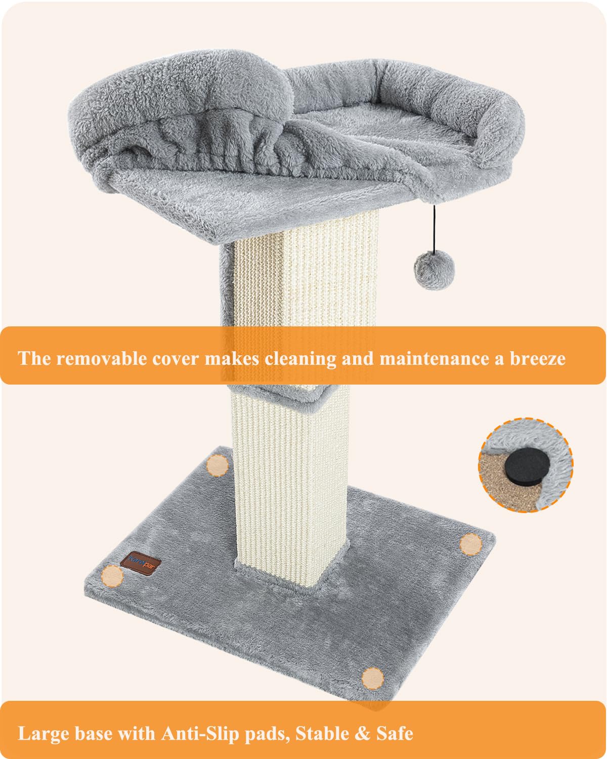 Karolpar removable cover simplifies cleaning and upkeep of the post
