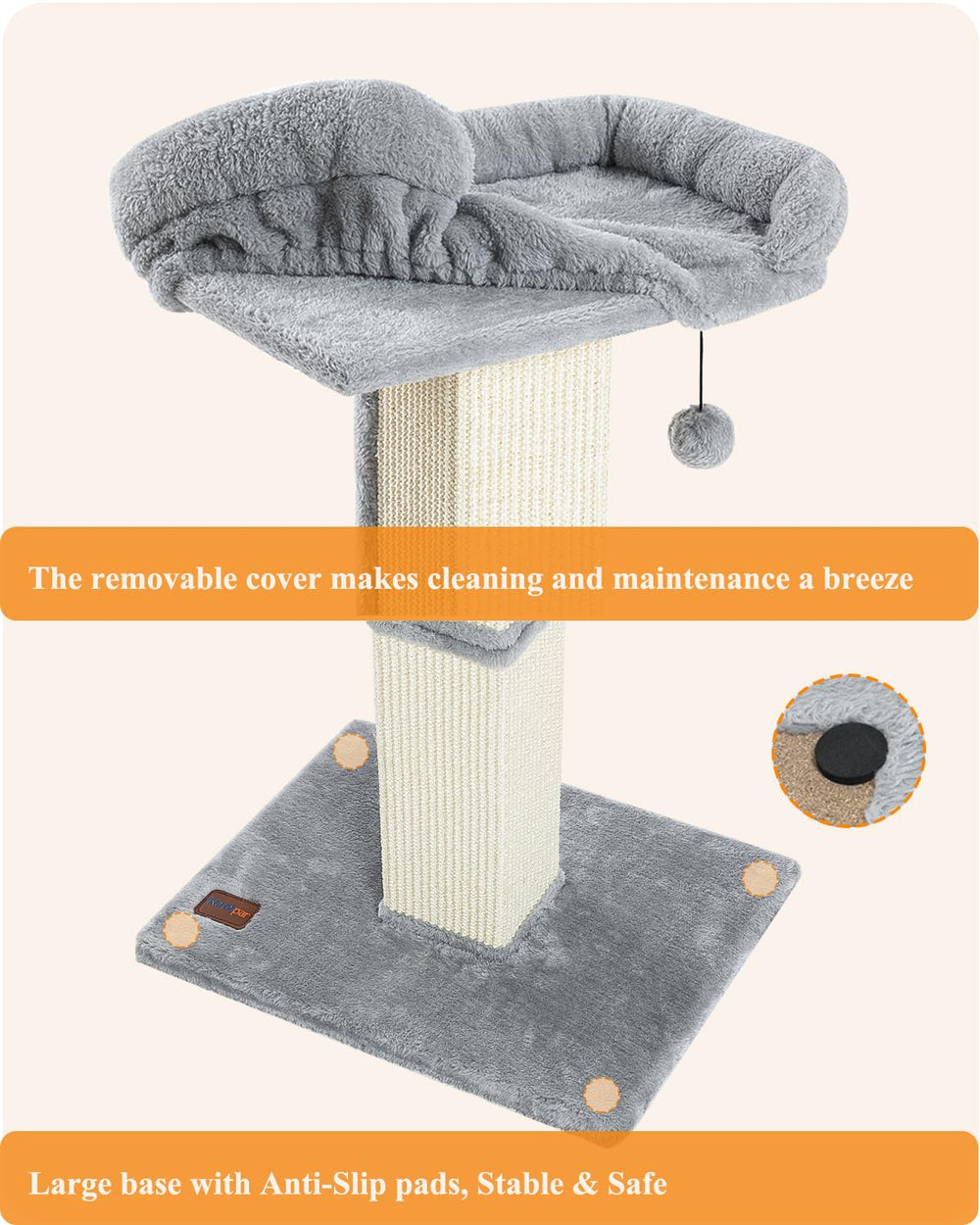 Karolpar removable cover simplifies cleaning and upkeep of the post