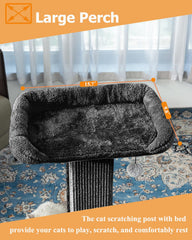 Karolpar 32inch cat scratching post sisal fabric close-up highlights scratching surface