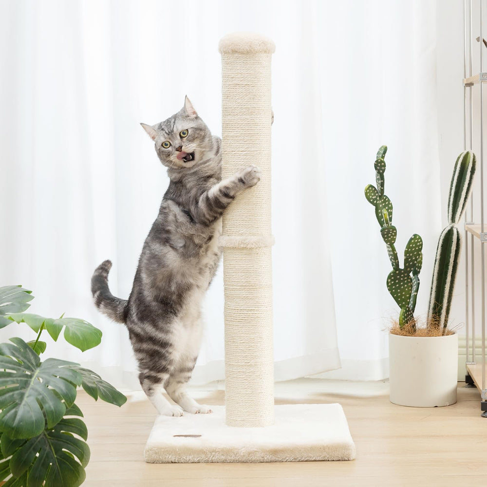 Karolpar 34inch cat scratching post beige color blends with indoor decor