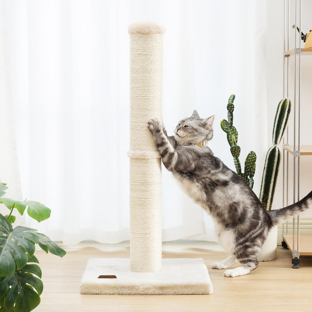 Karolpar 34inch cat scratching post sturdy base prevents tipping during active play