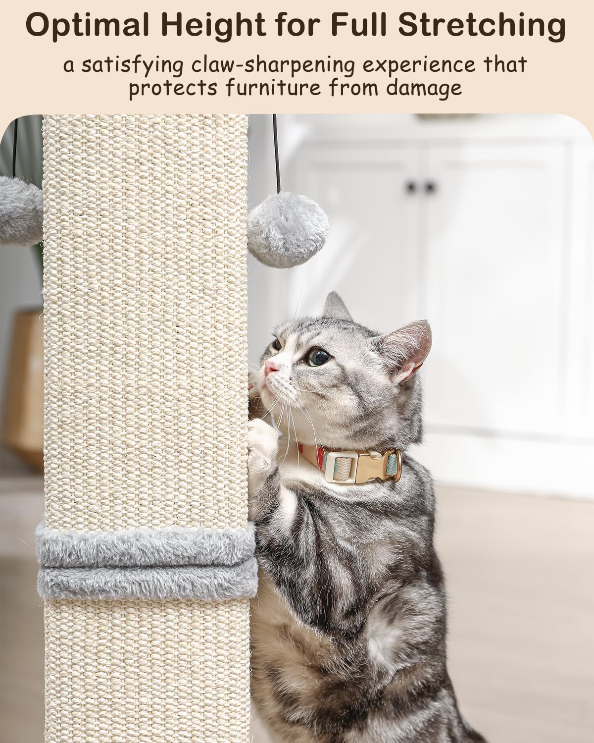 Karolpar Cat Scratching Post reinforced structure helps prevent wobble during play.