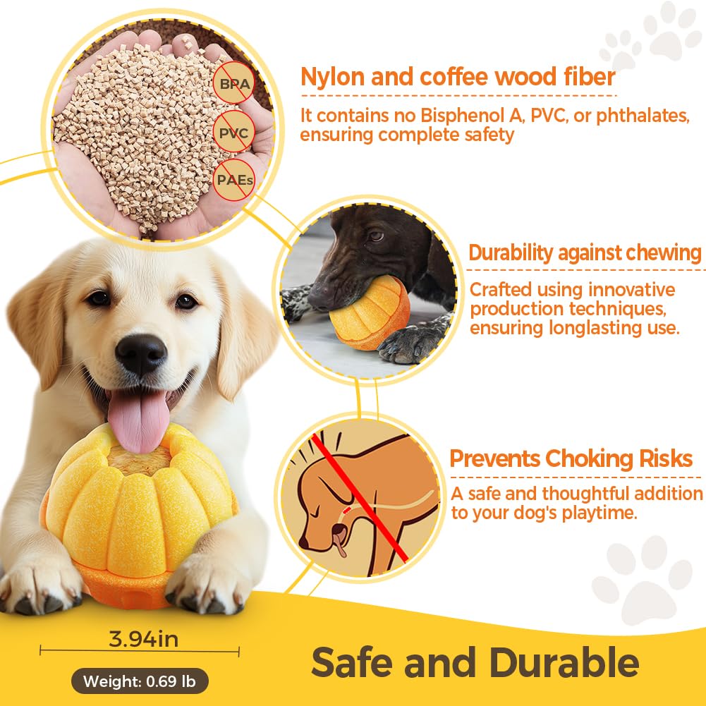KASGMU treat-dispensing toy promotes cognitive play during meals.