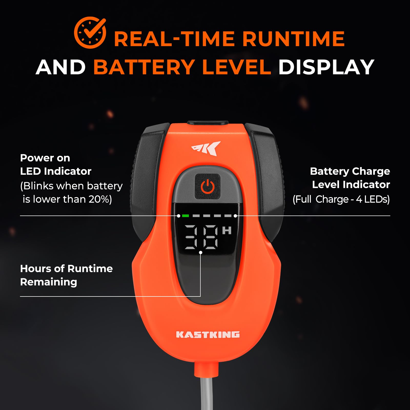 KastKing Li3 intermittent flow mode conserves power for extended trips.