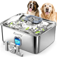 Kastty 4 Gal Dog Water Fountain wide view highlights ample capacity for multiple dogs