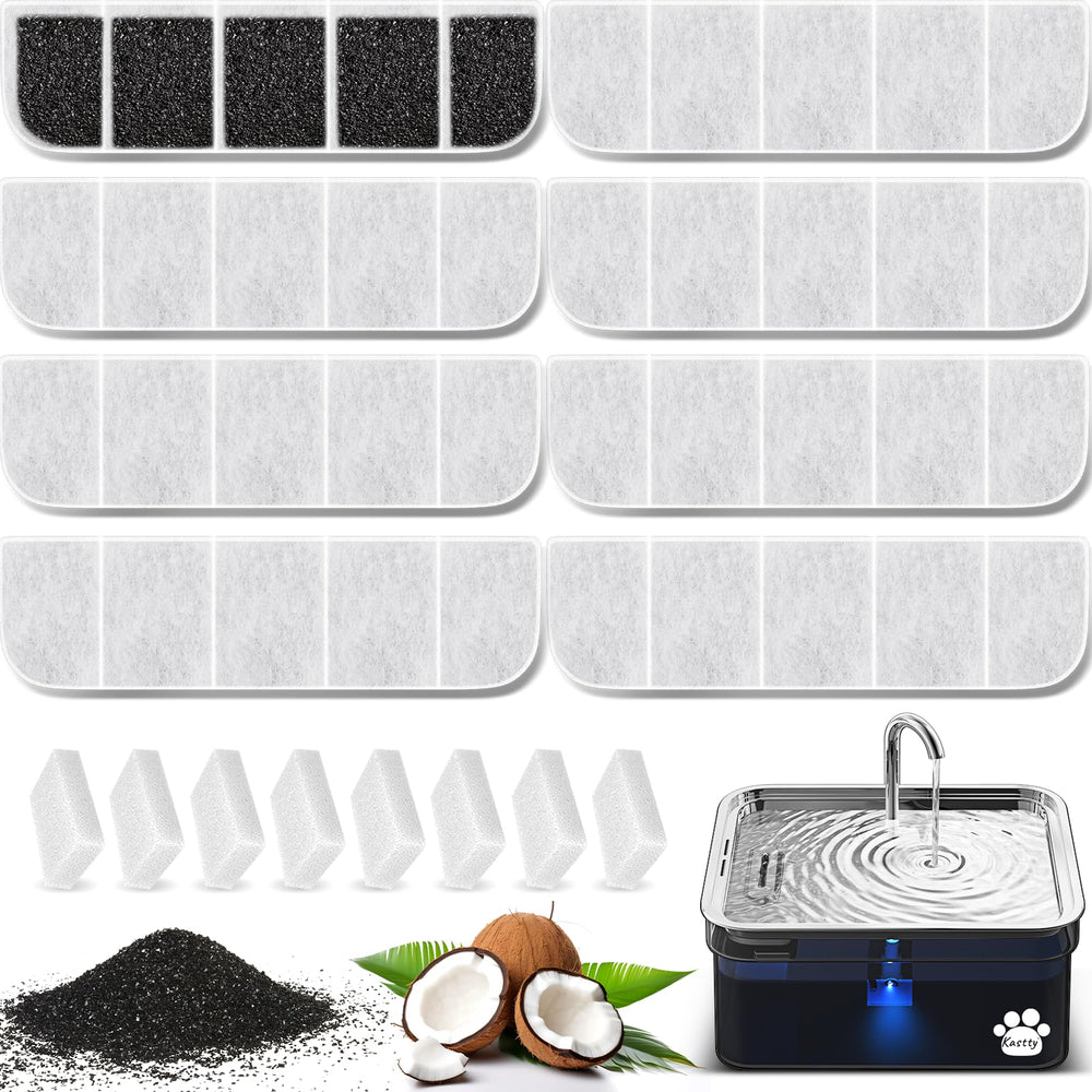Kastty 8-pack filterset for dog water fountain—promotes cleaner tasting water.
