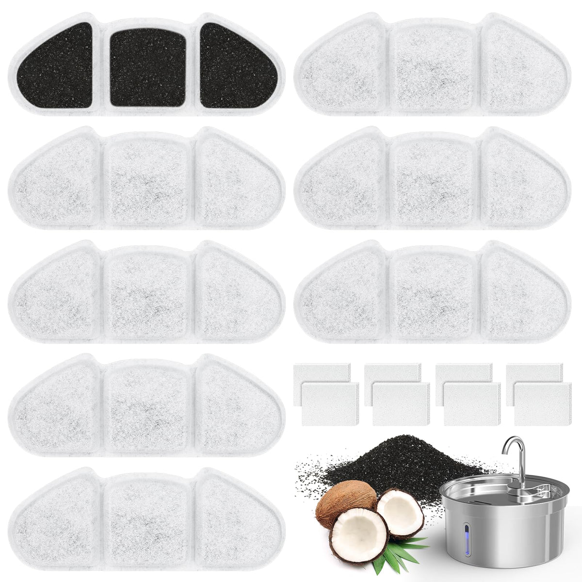 Kastty 8+8 filters pack front view for cleaner tasting water.