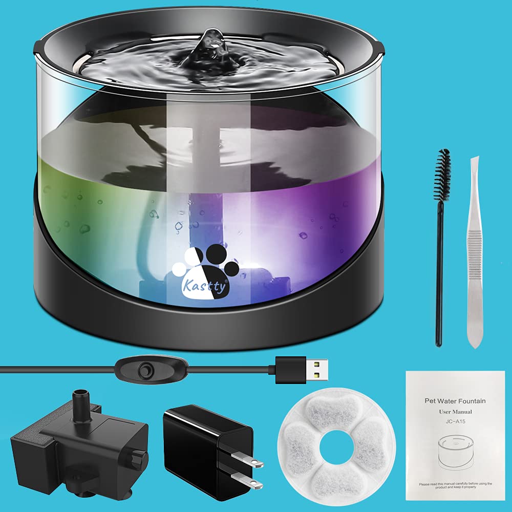 Kastty cat water fountain easy refill design for daily use.